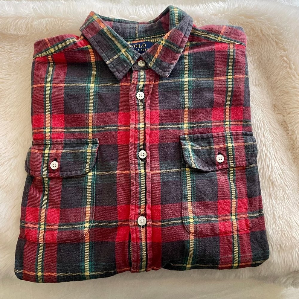 Boys Ralph Lauren Flannel Plaid Button Down Shirt